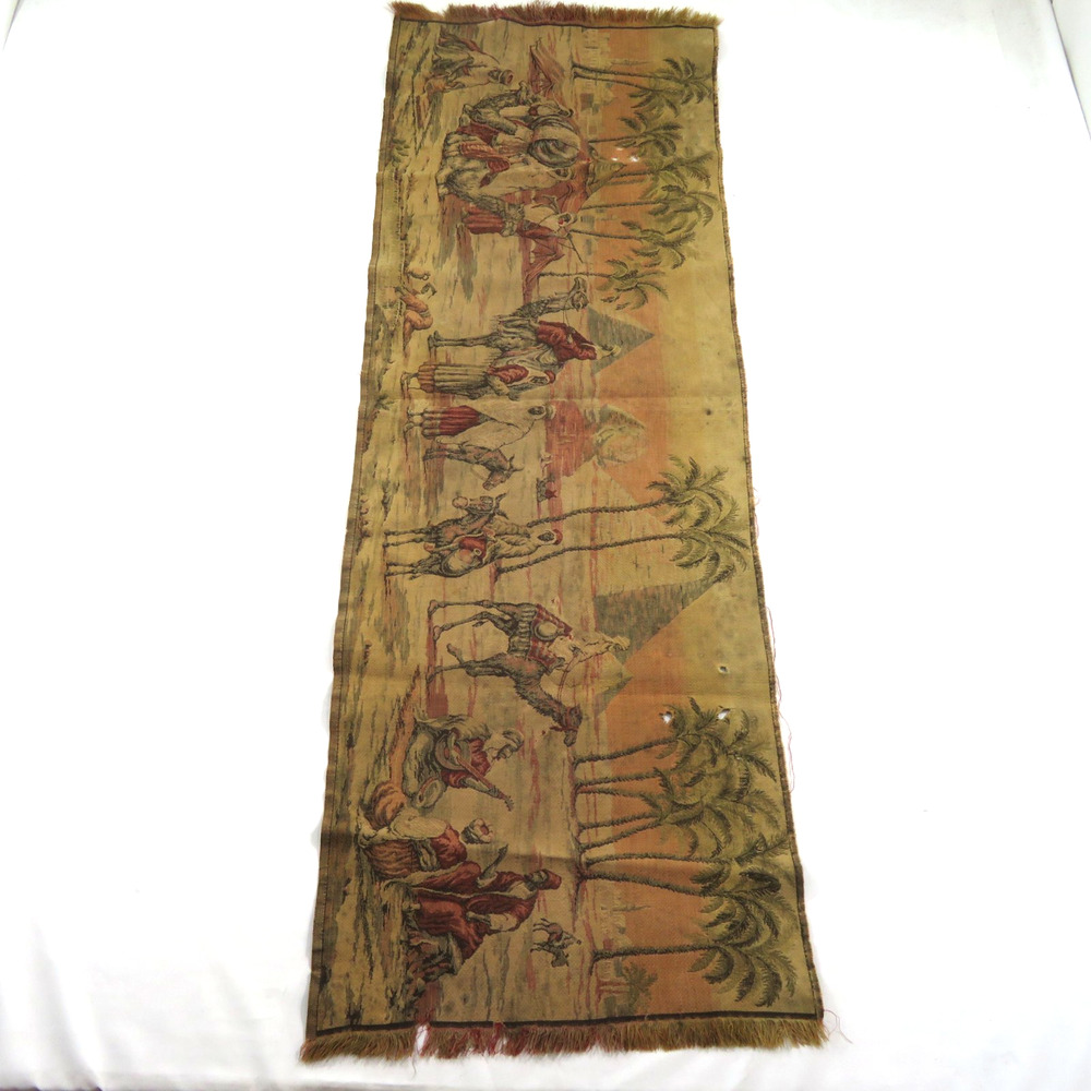 Antique 1920's Egyptian Pyramid Scene Table Runner